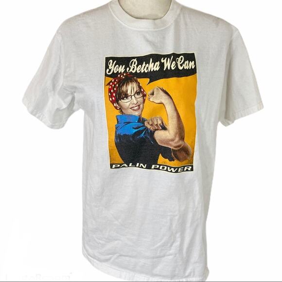 Funny graphic white cotton t-shirt top, Women's medium conservative feminist tee - Picture 2 of 4